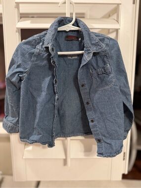 Catimini Girls' Denim Button-Front Jacket in Blue